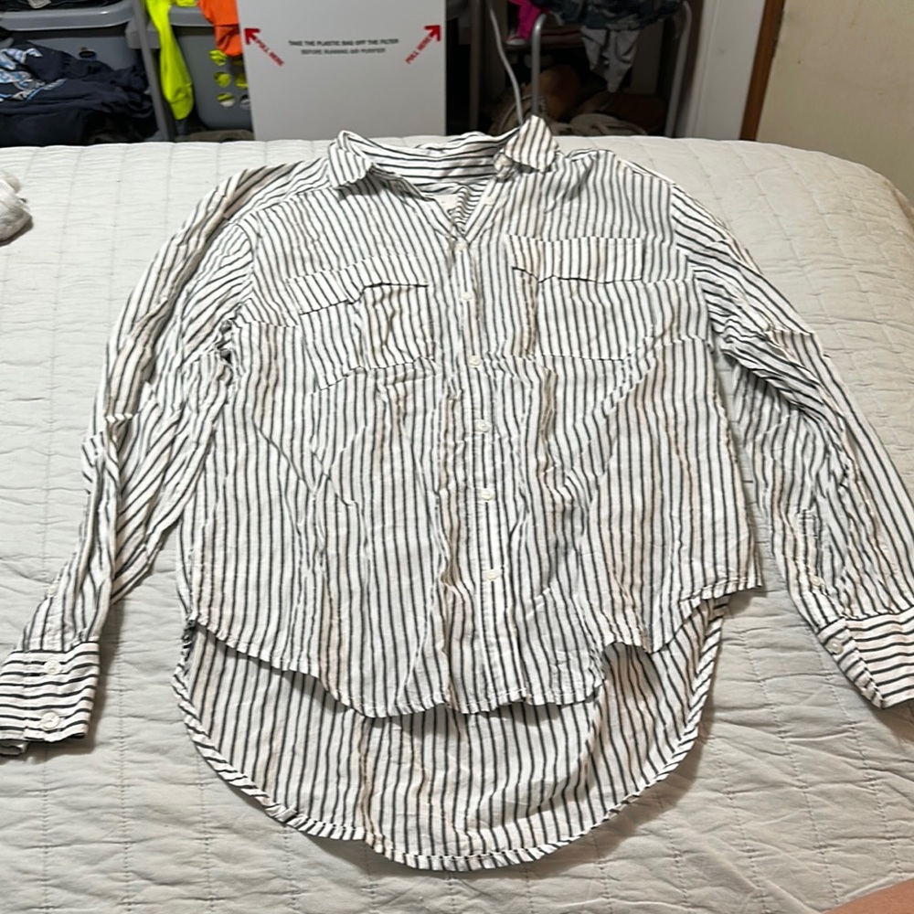 Striped Black and White Men's Shirt